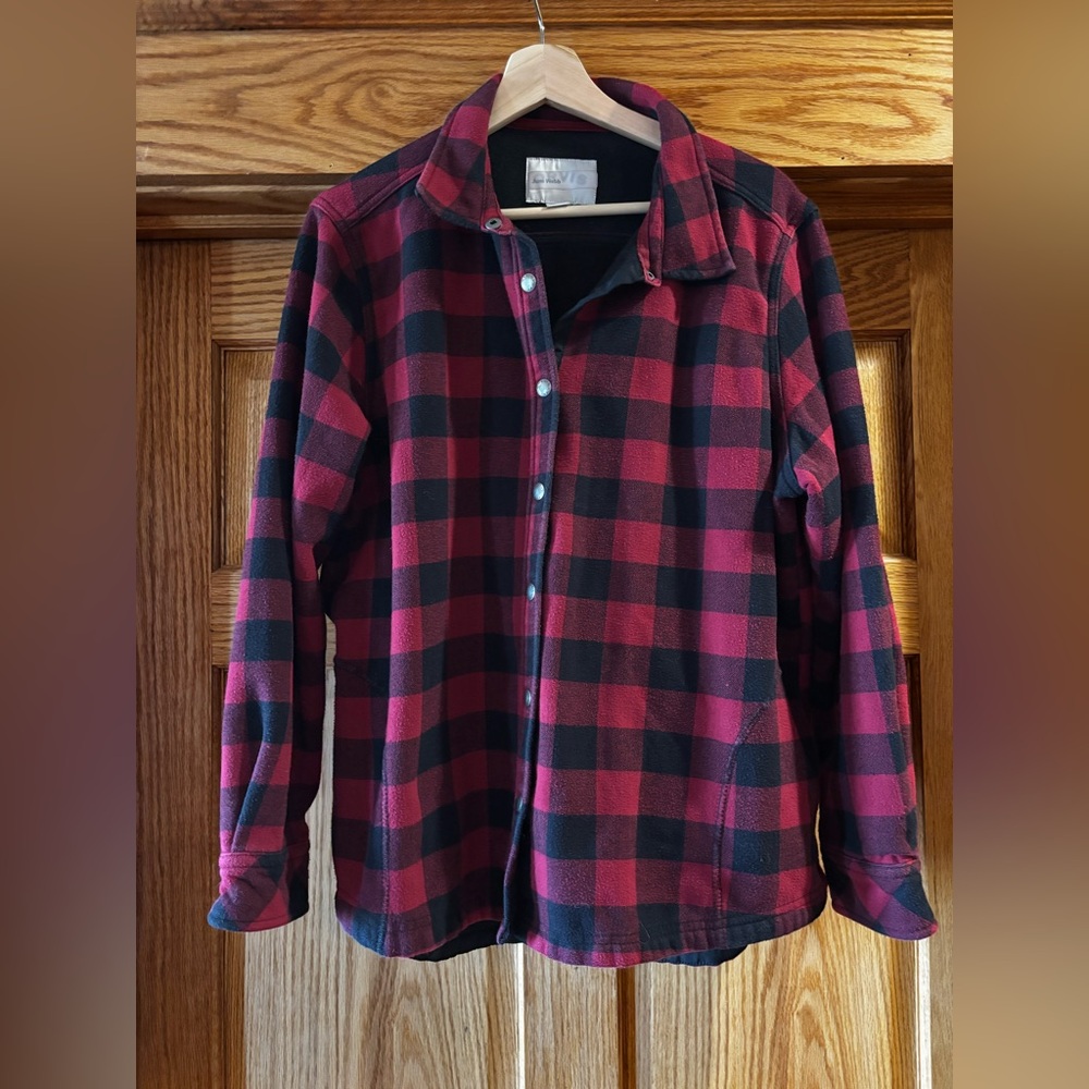 Orvis Fleece Lined Plaid Snap Shirt
